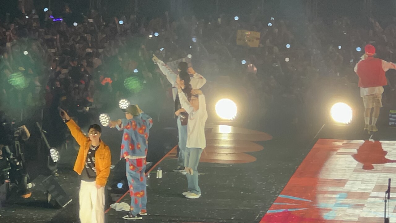 BTS durante su concierto Permission to Dance On Stage en Las Vegas, en la semana de los Grammy 2022